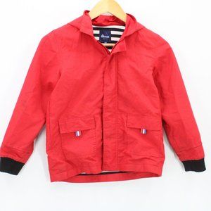Hiheart Windbreaker Jacket Kids Unisex Red Full Zip Hooded Outdoor Size 6-7